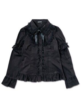 NEW ACDC RAG Dark Goth Punk Sweet Lolita 2-Way Blouse Top
